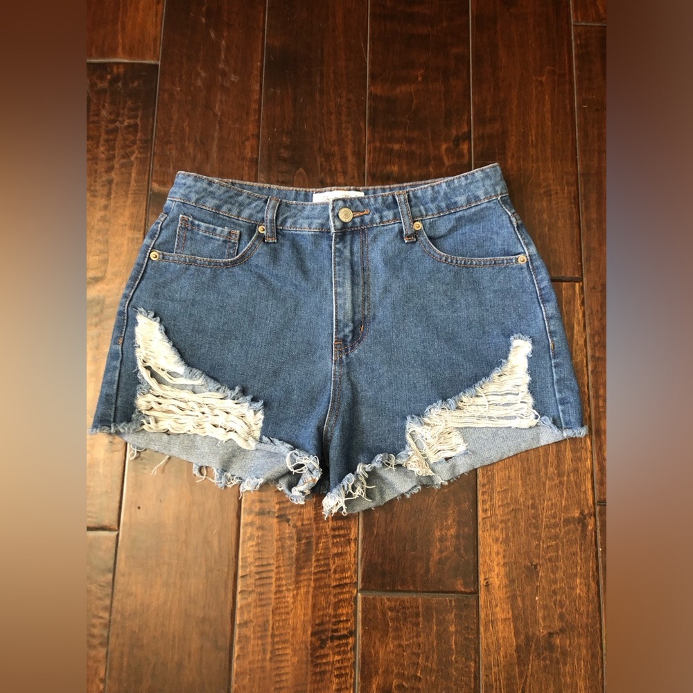 🎉 3 for 20 Bundle Casual Blue Distressed Jean Shorts